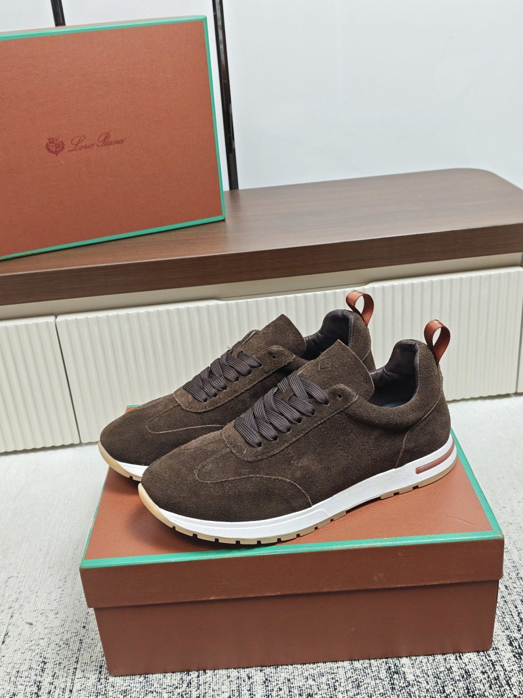 Dark Brown Low-Top Lace-Up Sneakers — hero