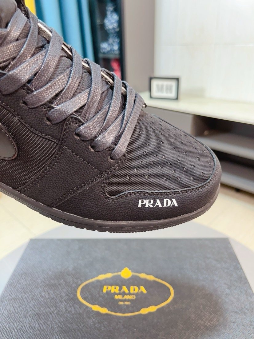 Prada Dark Charcoal High-Top Sneakers — detail
