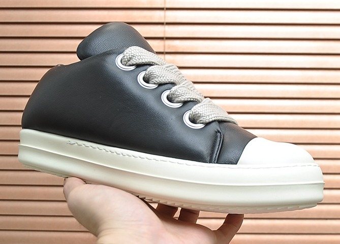 Rick Owens Black Platform Low-Top Sneakers — front