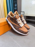 Nike Brown and Tan Patterned Low-Top Sneakers — hero