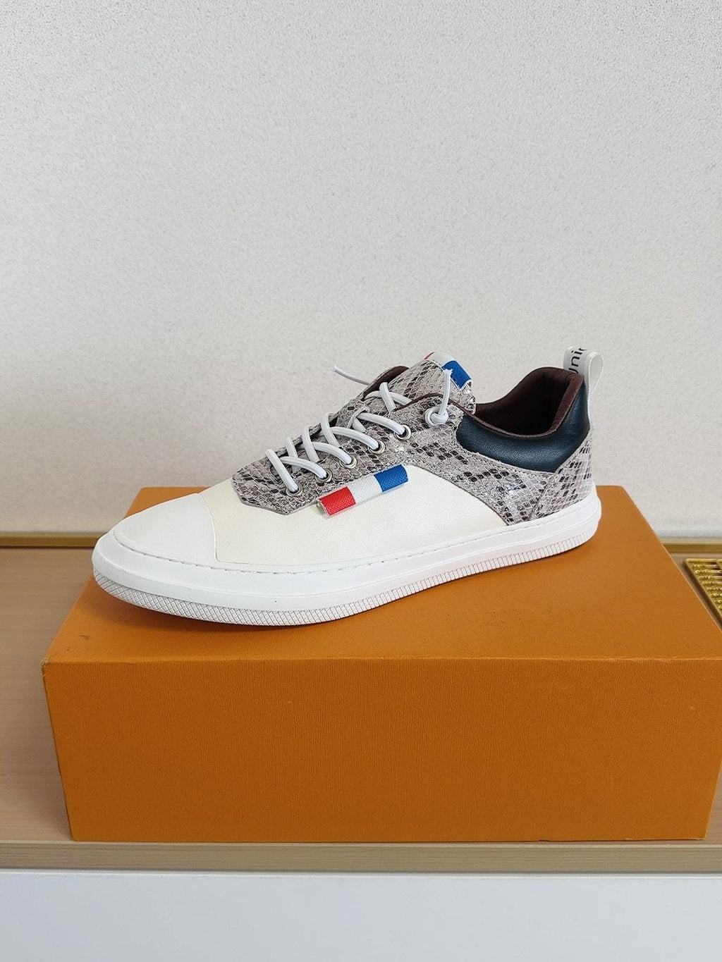 Louis Vuitton Men's Patterned-Panel Low-Top Sneakers — side