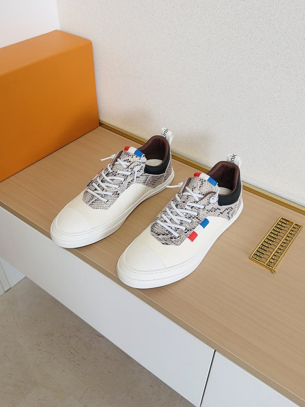 Louis Vuitton Men's Patterned-Panel Low-Top Sneakers — front