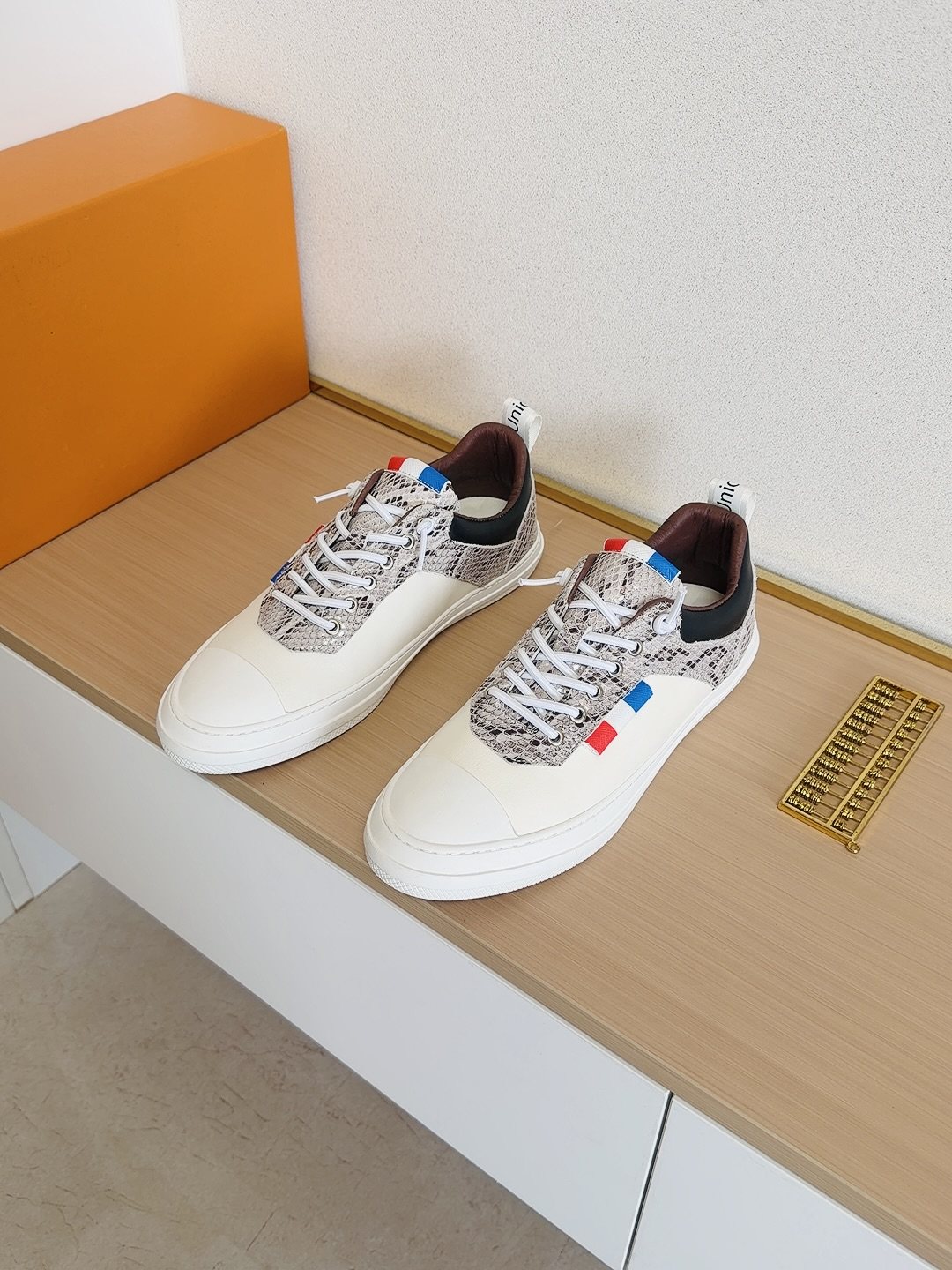 Louis Vuitton Men's Patterned-Panel Low-Top Sneakers — front
