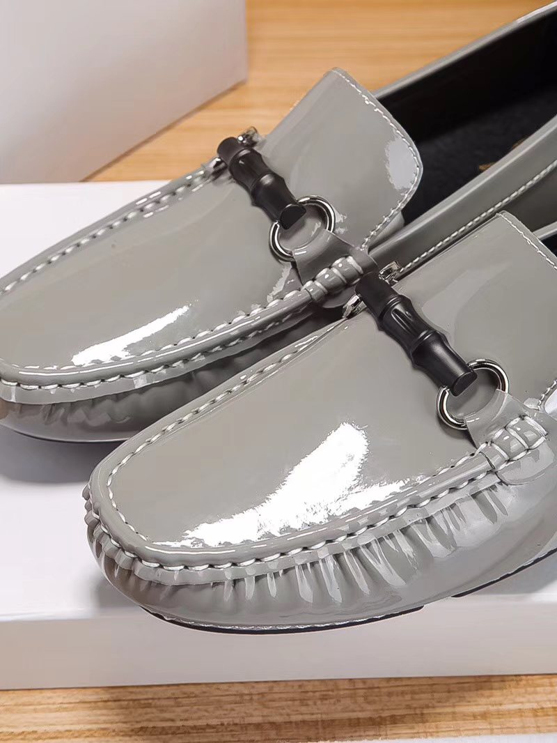 Versace Glossy Gray Bit Loafers — detail