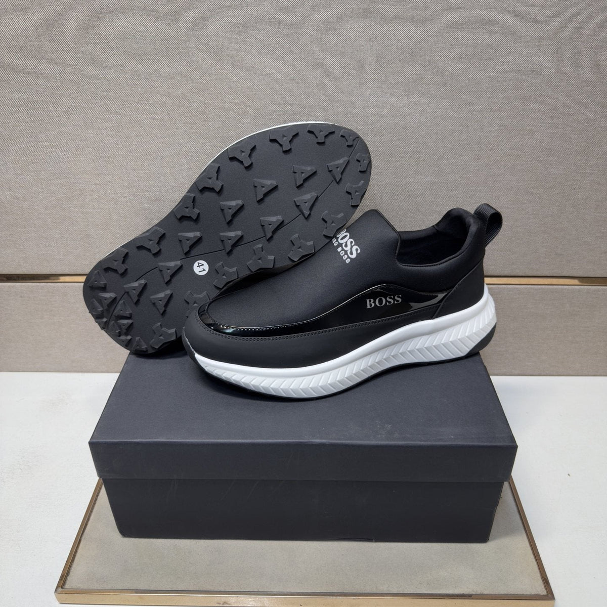 Hugo Boss Black Slip-On Shoes — side