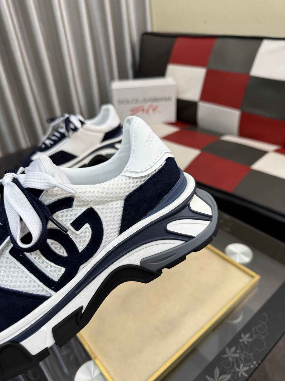 Dolce & Gabbana Navy and White Sneakers — detail