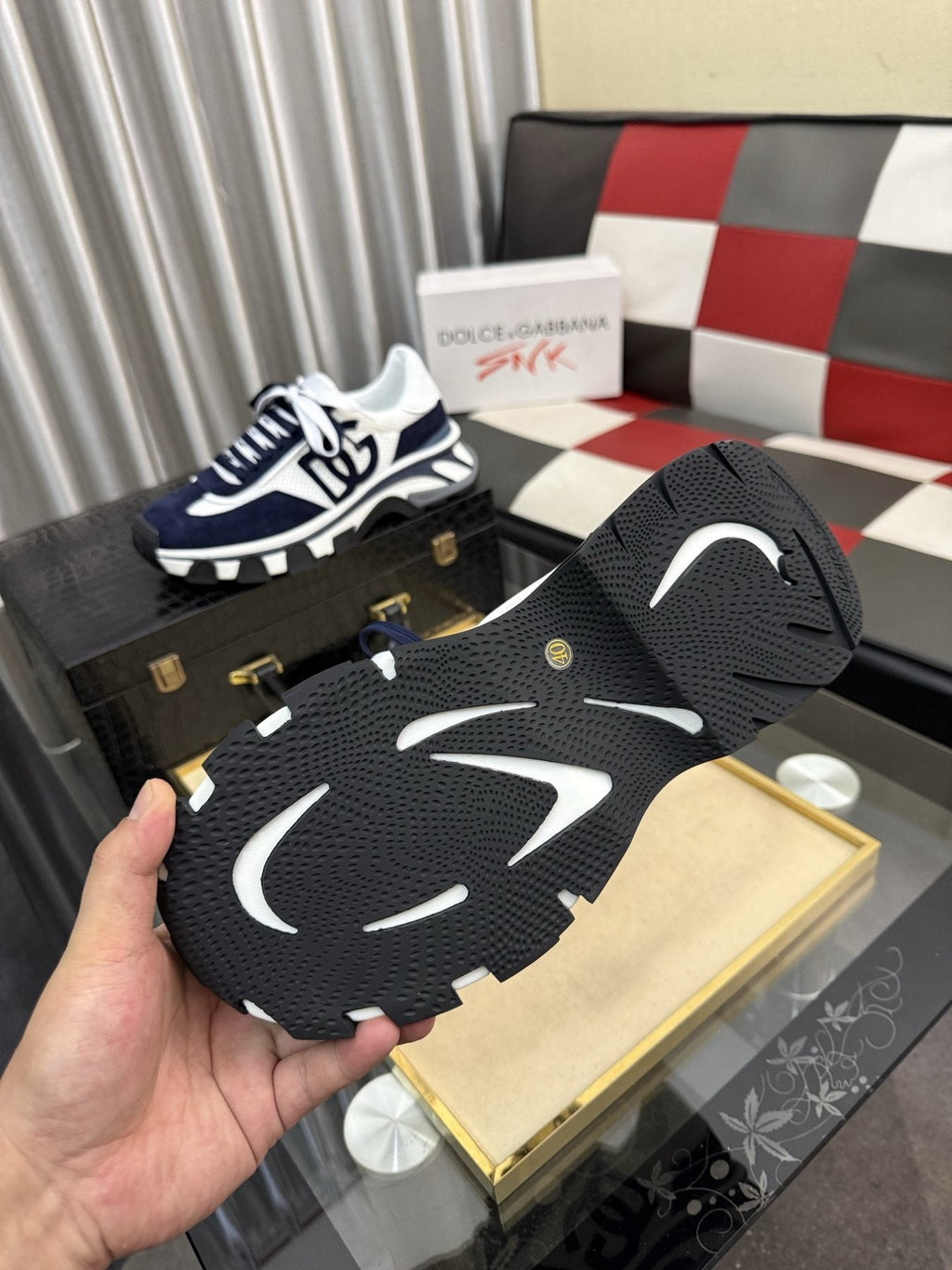 Dolce & Gabbana Navy and White Sneakers — detail