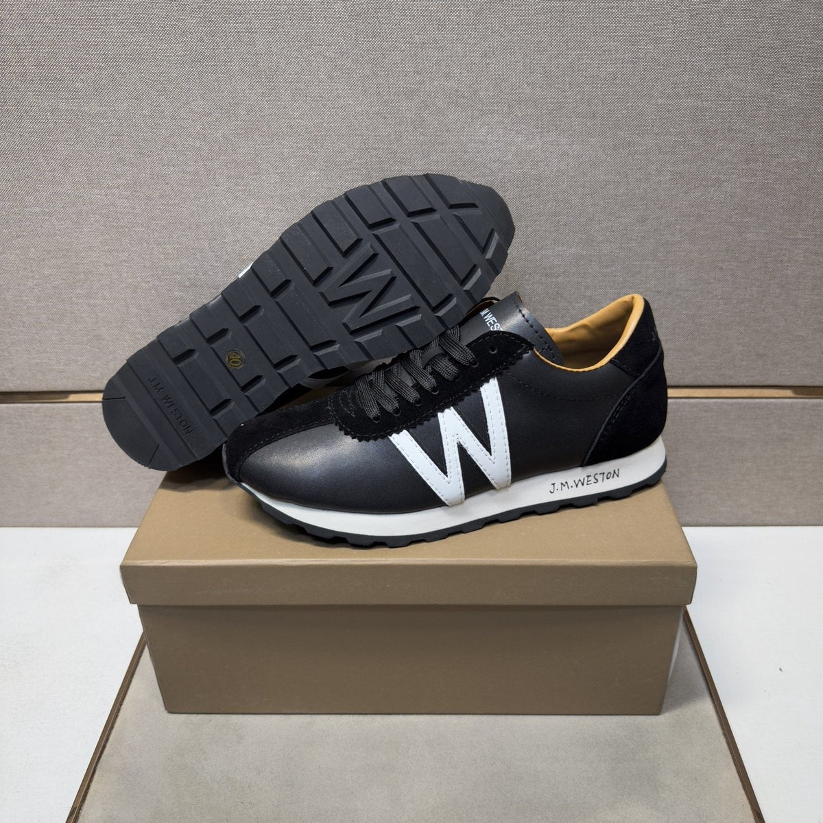 J.M. Weston Black W-Detail Sneakers — side