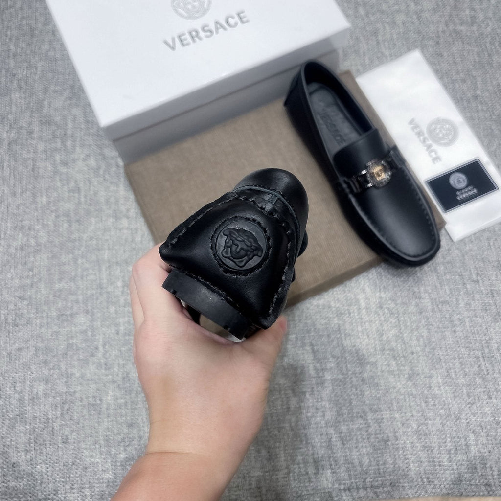 Versace Black Medallion Loafers — detail