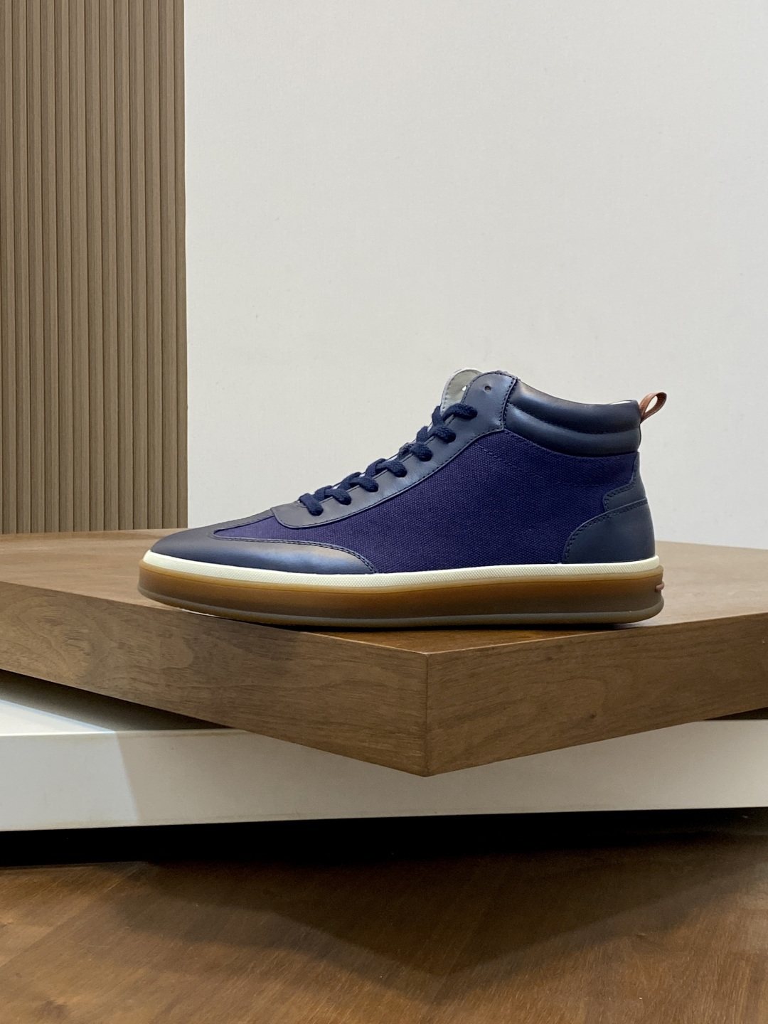 Loro Piana Paneled High-Top Sneakers — side