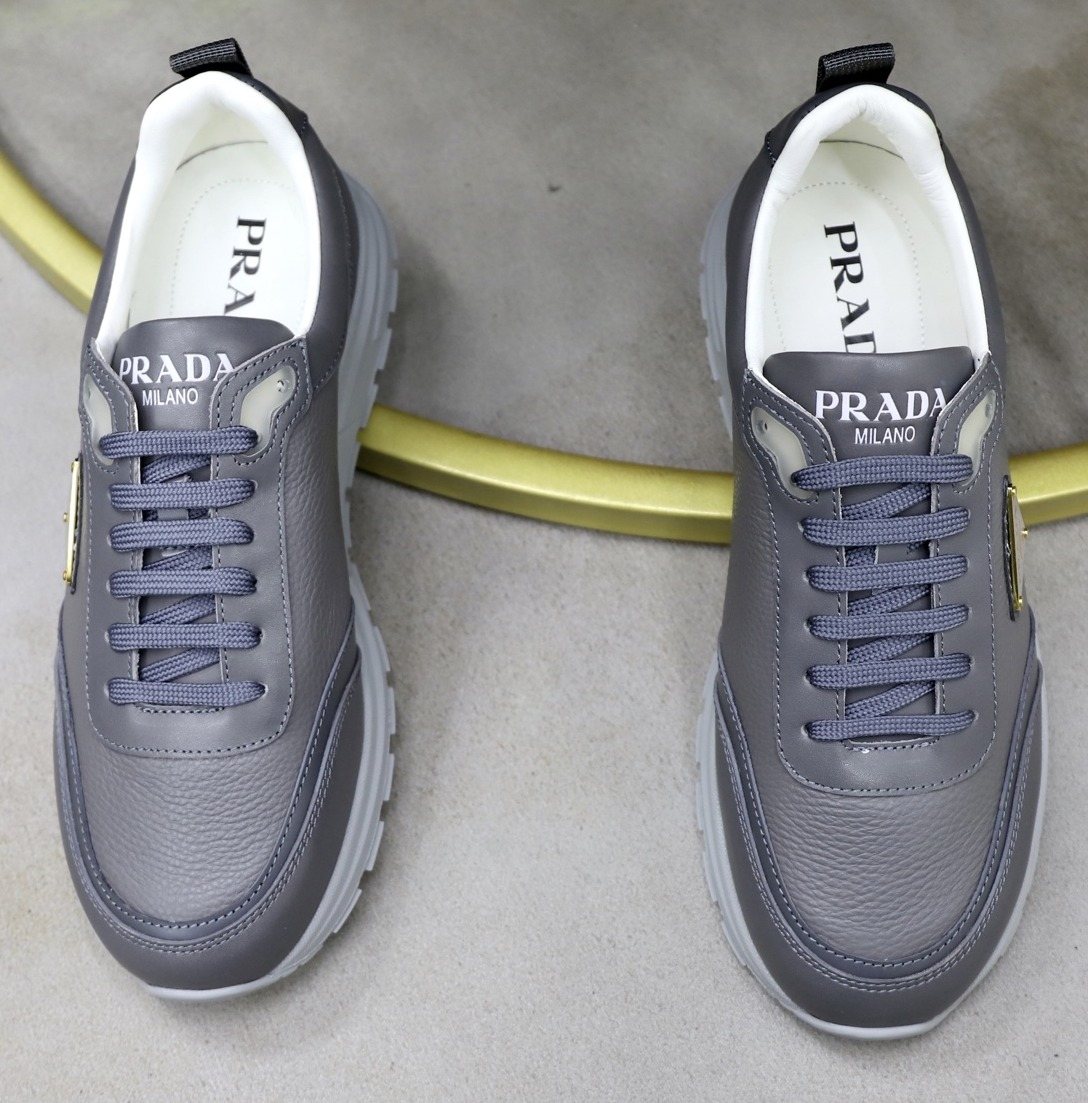 Prada Men's Paneled Lace-Up Sneakers — hero