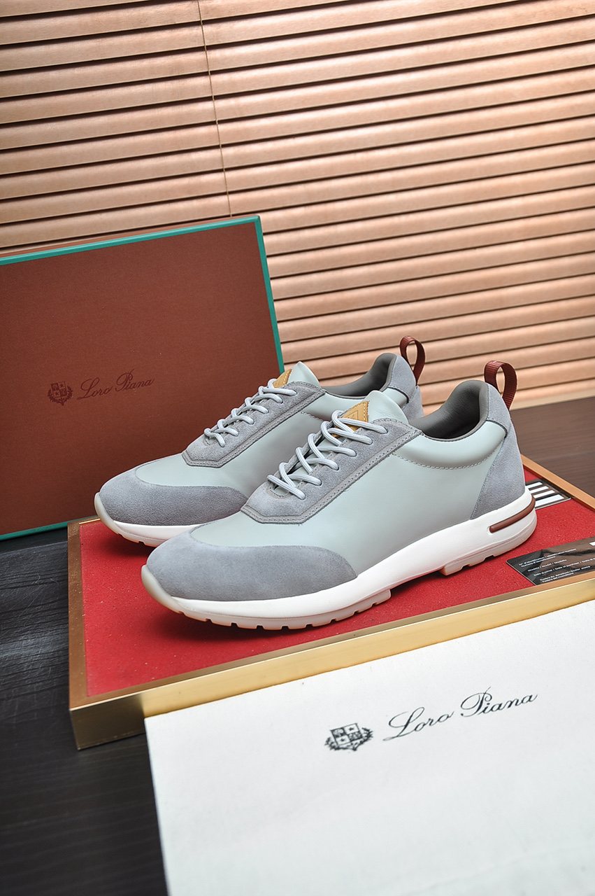 Loro Piana Paneled Lace-Up Sneakers — hero