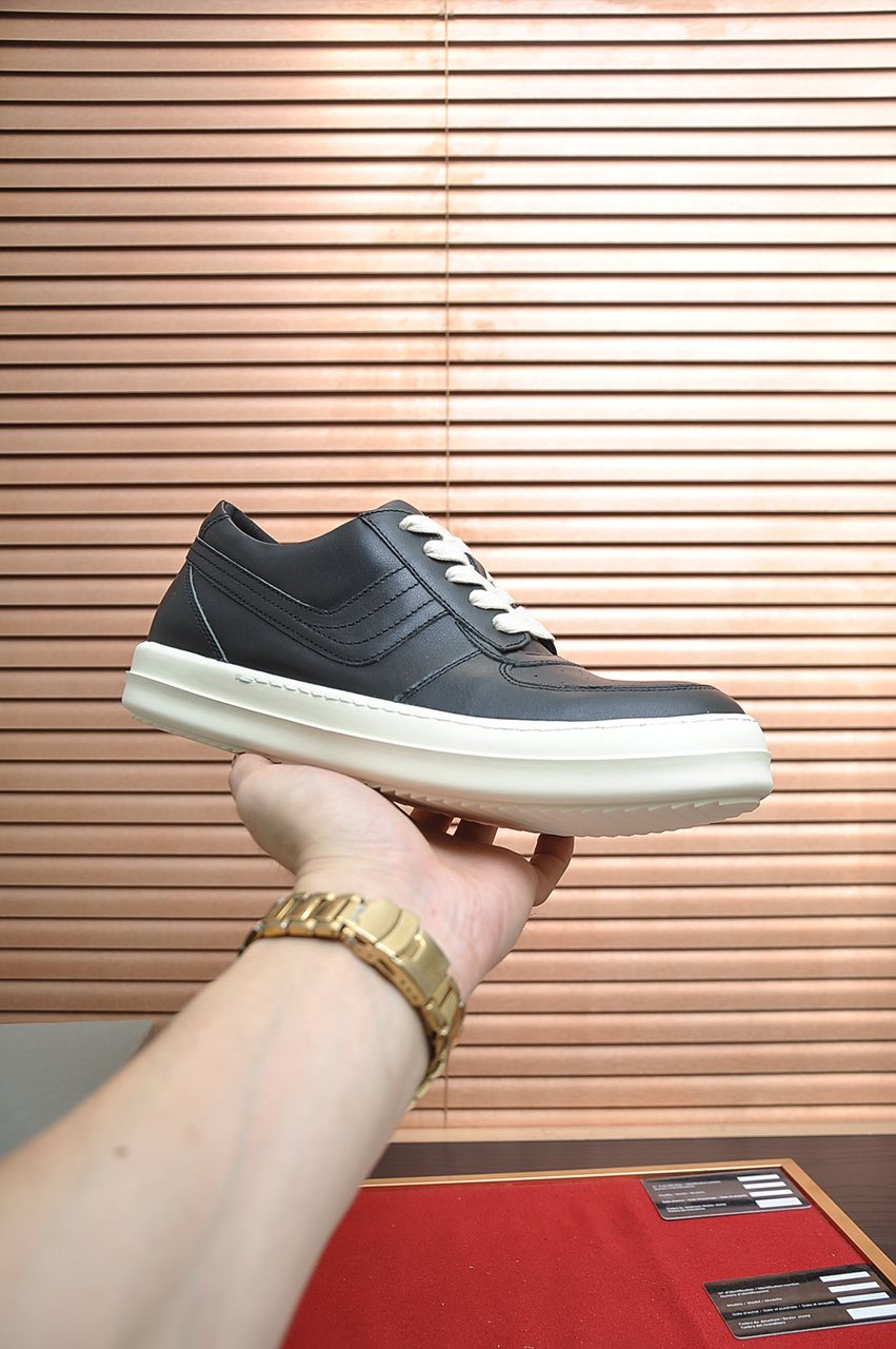 Rick Owens Paneled Platform Low-Top Sneakers — model