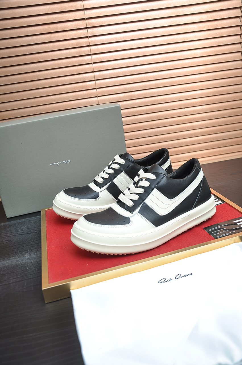 Rick Owens Paneled Platform Low-Top Sneakers — front