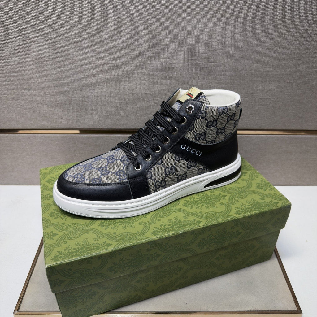Gucci Men's Patterned High-Top Sneakers — side