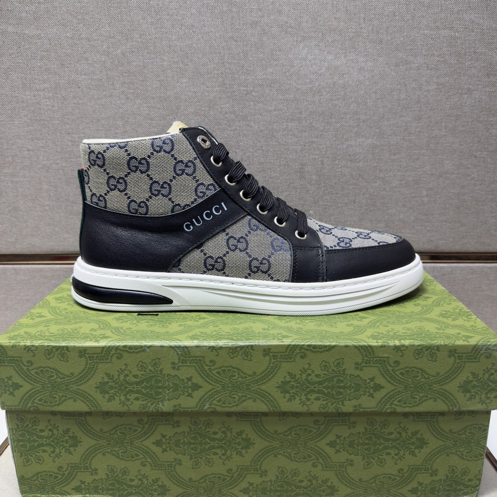 Gucci Men's Patterned High-Top Sneakers — side