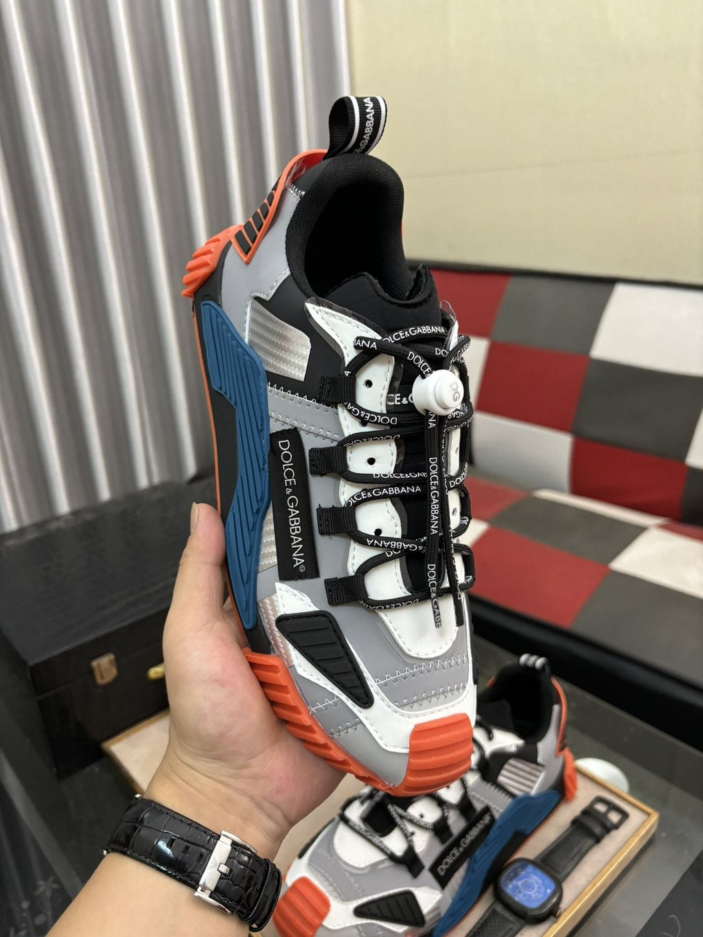 Dolce & Gabbana Colorblock Layered Sneakers — model