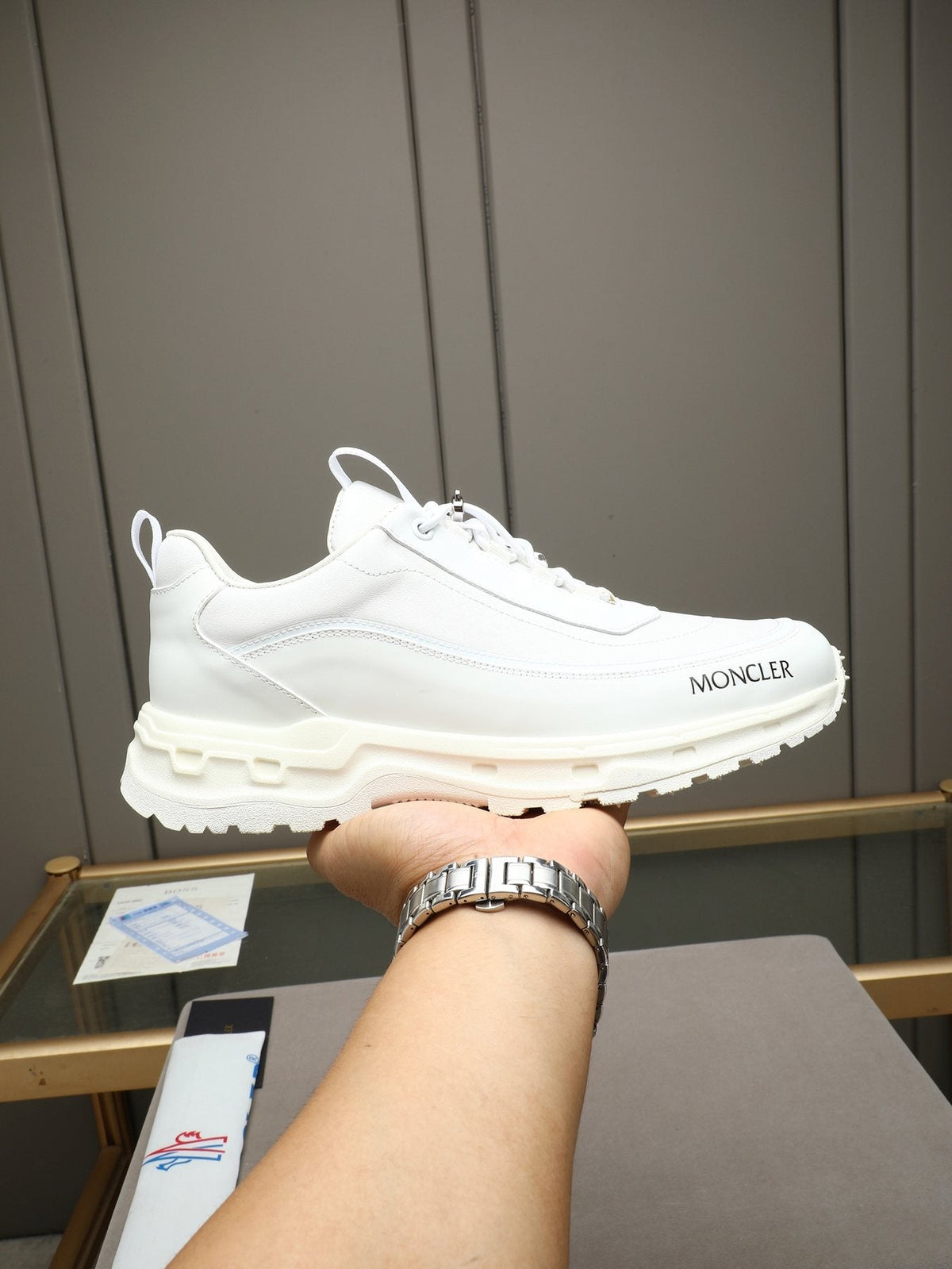 Moncler Chunky-Sole Lace-Up Sneakers — model