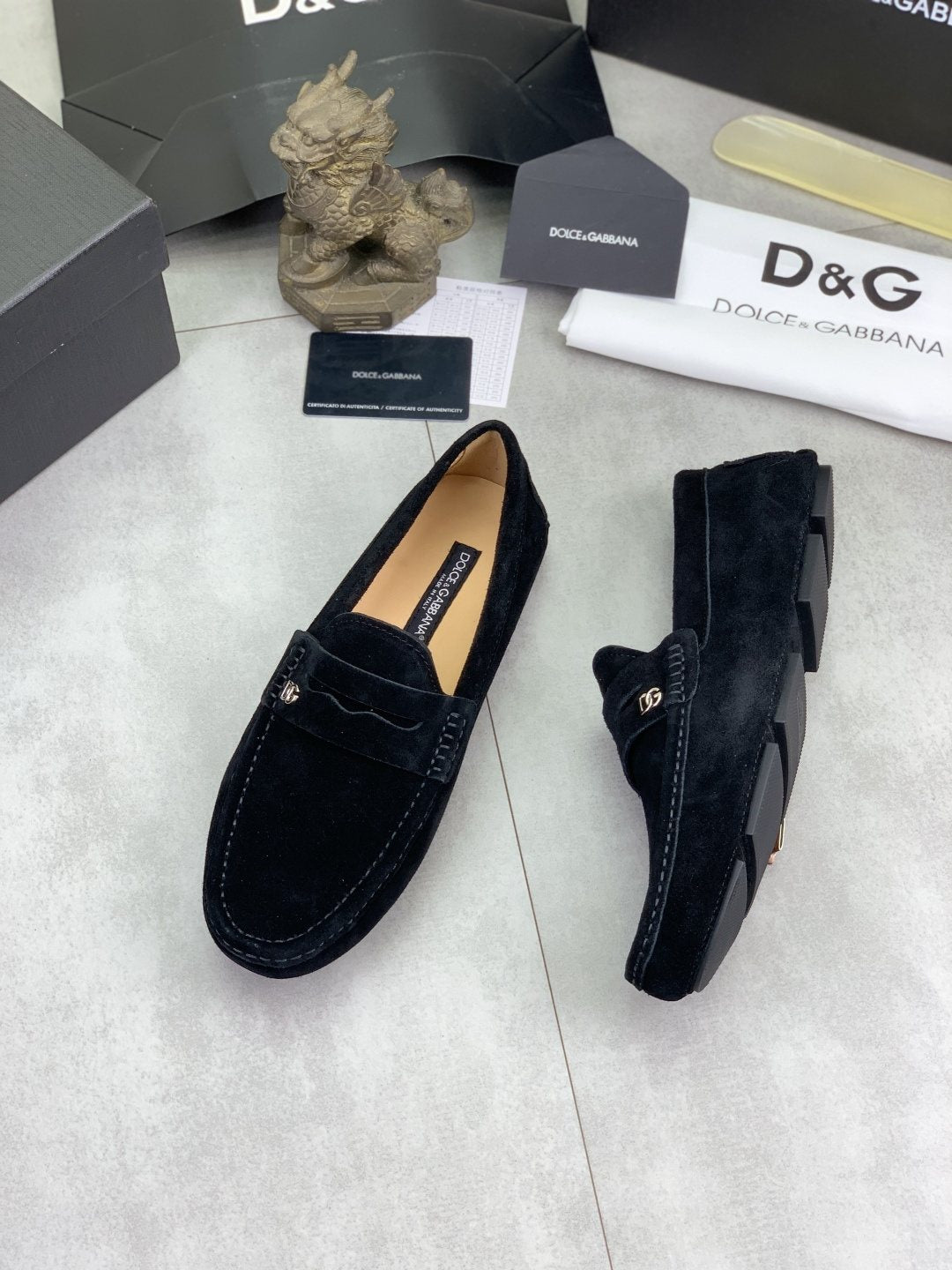 Dolce & Gabbana Men's Stitched-Toe Driving Loafers — front