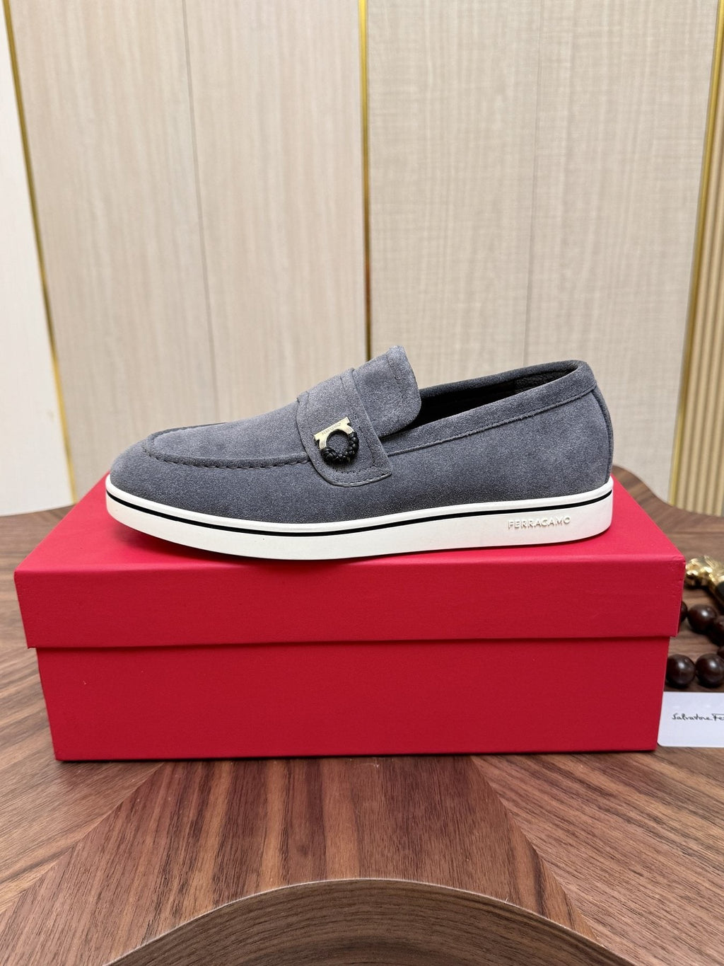 Salvatore Ferragamo Men's Textured Slip-On Loafers — side