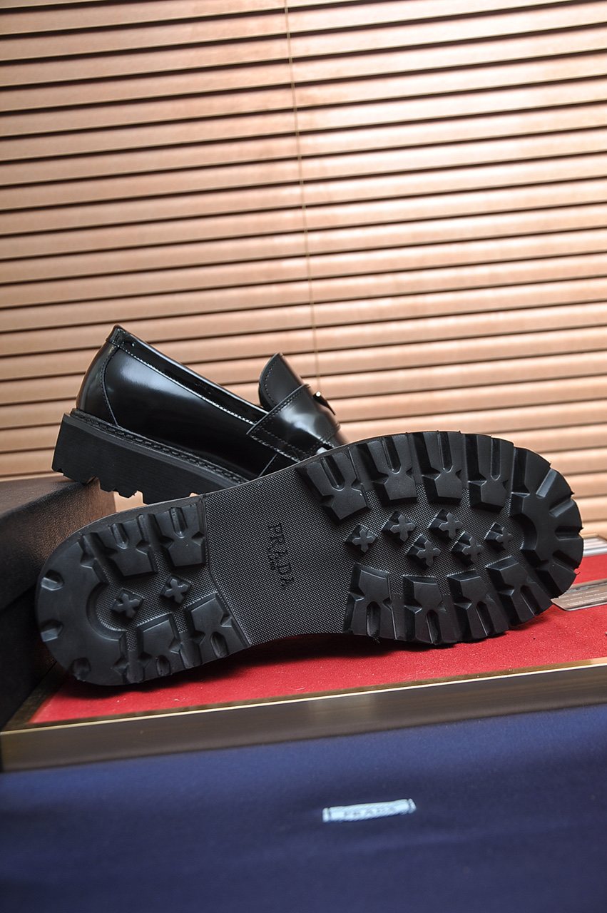 Prada Lug-Sole Strap Loafers — back
