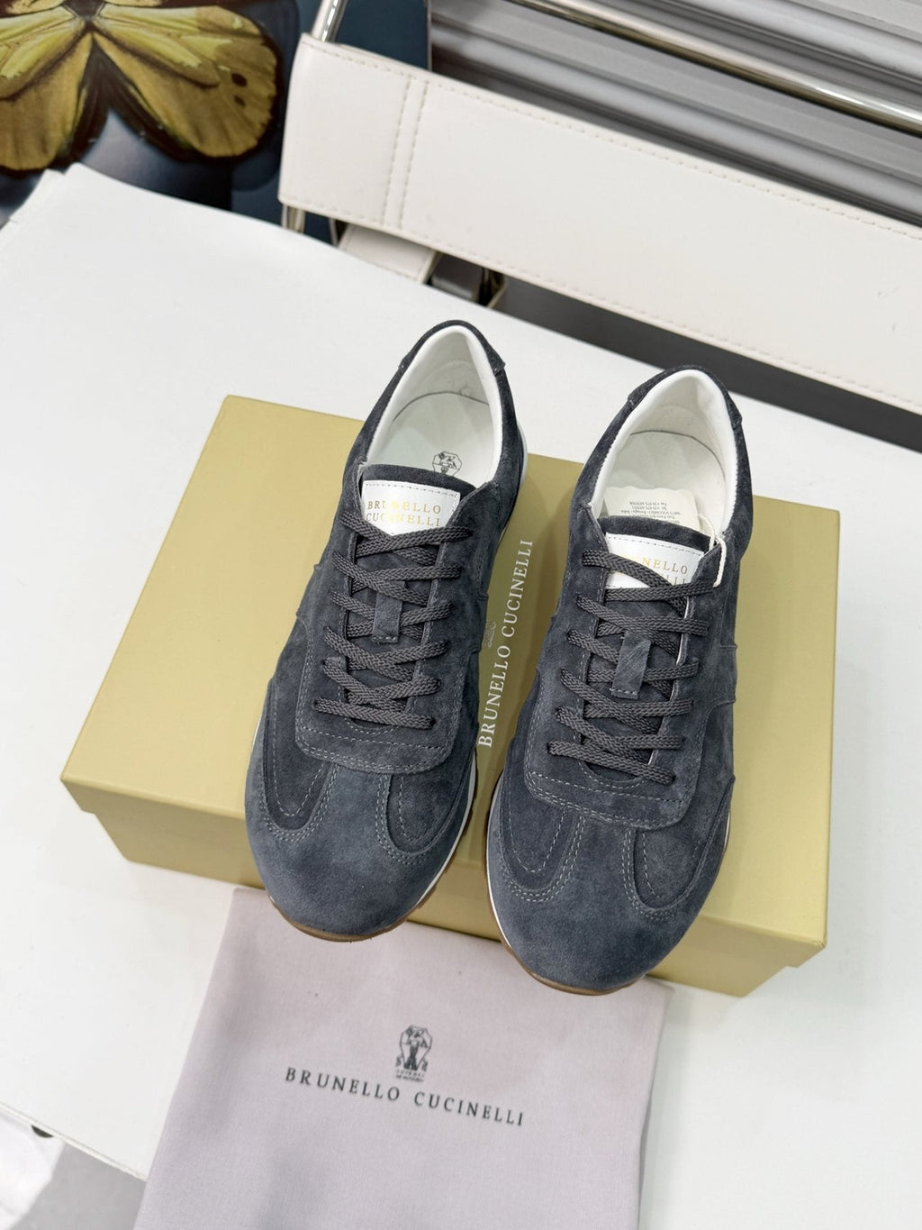 Brunello Cucinelli Paneled Low-Top Sneakers — front