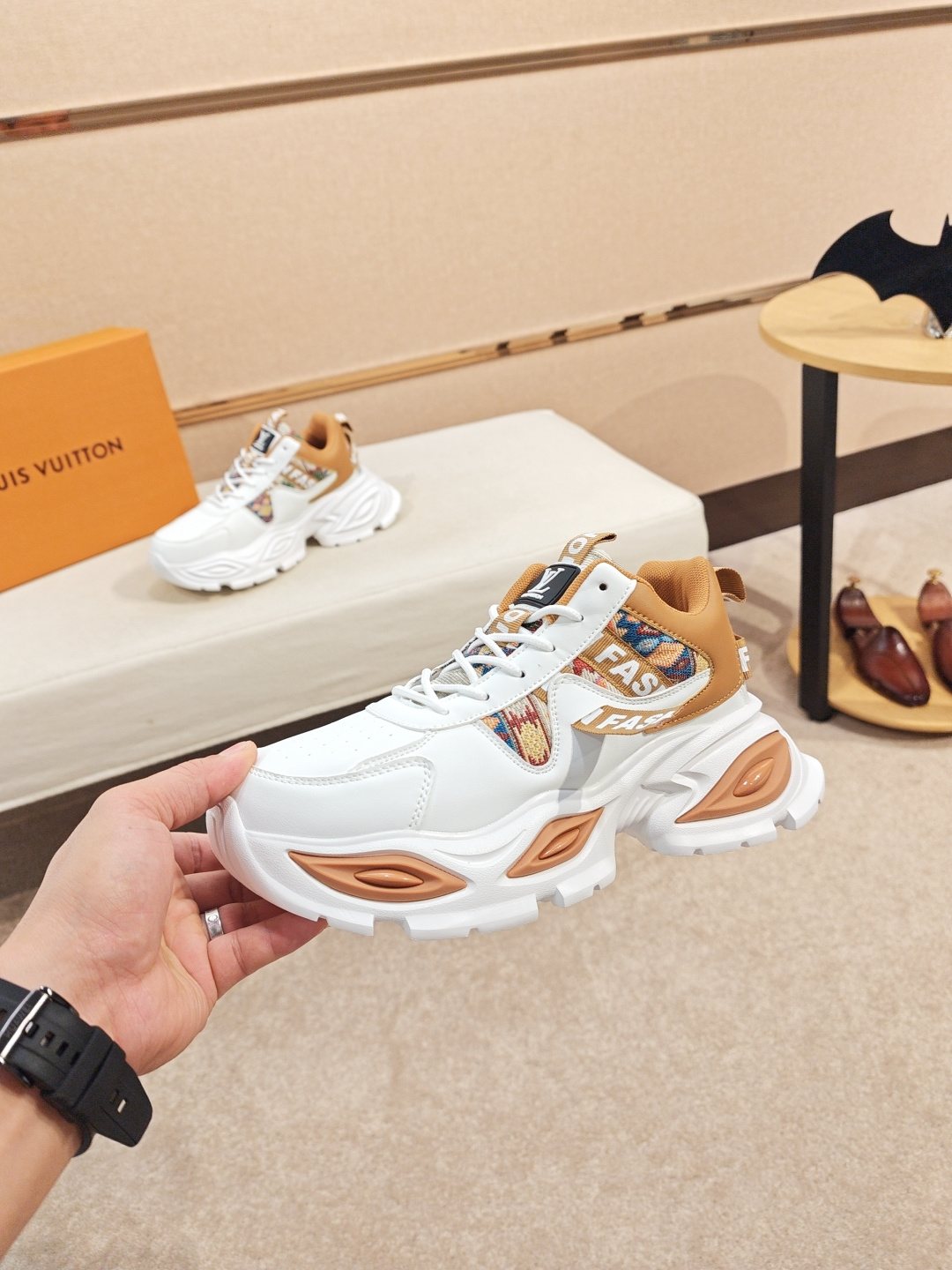 Louis Vuitton Paneled Chunky Sole Sneakers — model