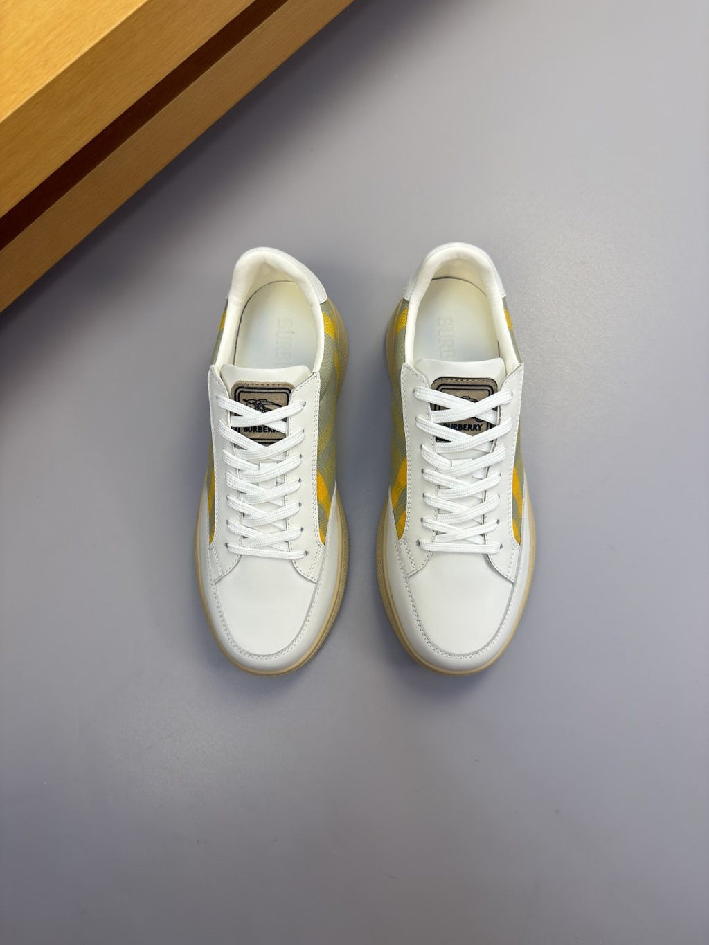 Burberry Check-Panel Low-Top Sneakers — front