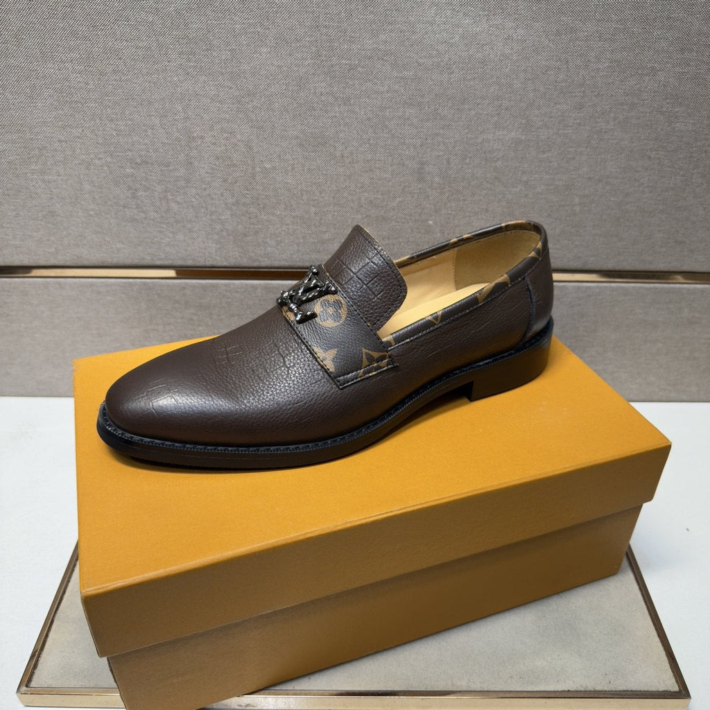 Louis Vuitton Men's Patterned-Strap Loafers — front