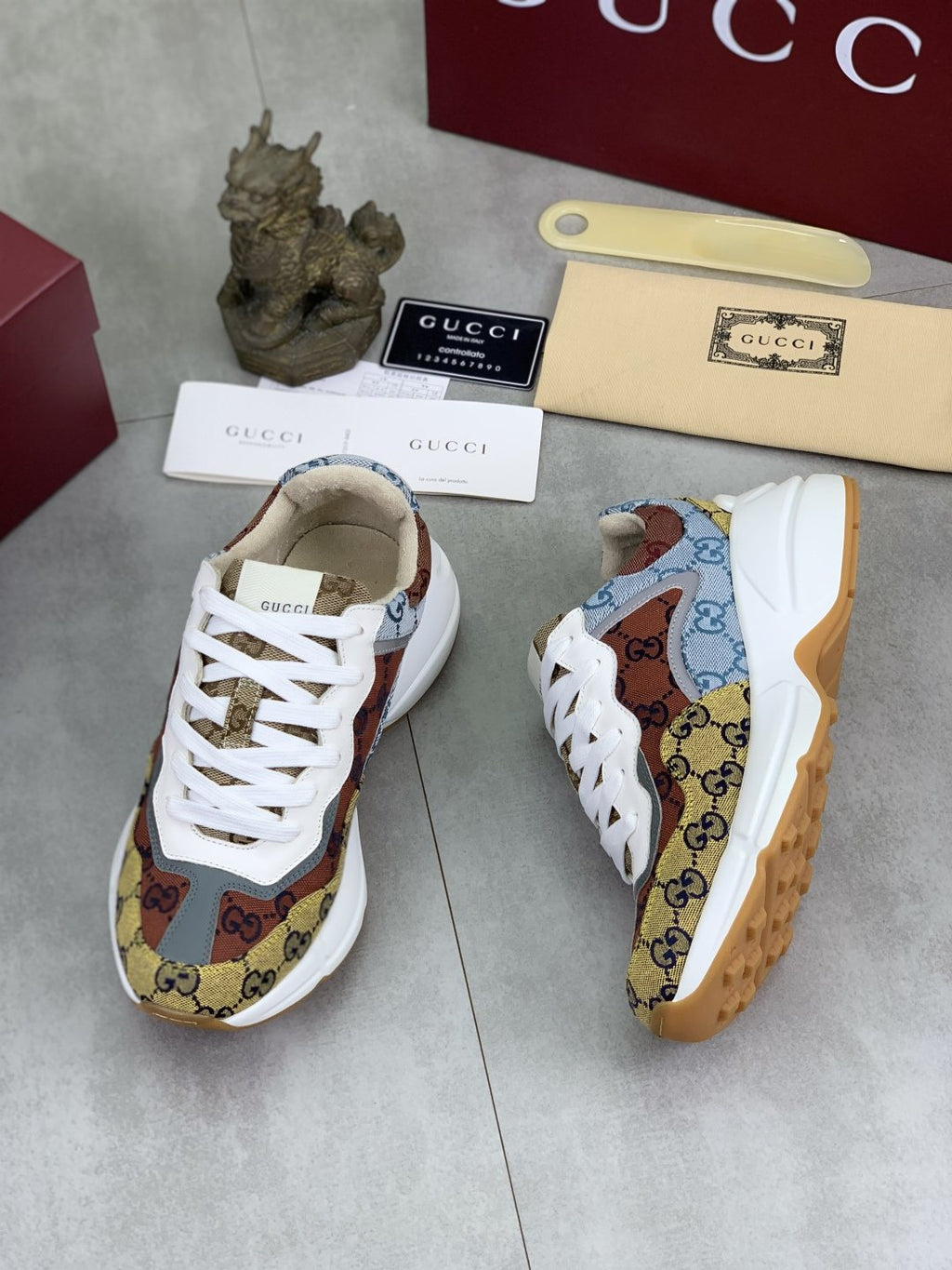 Gucci Patterned Chunky Sneakers — front