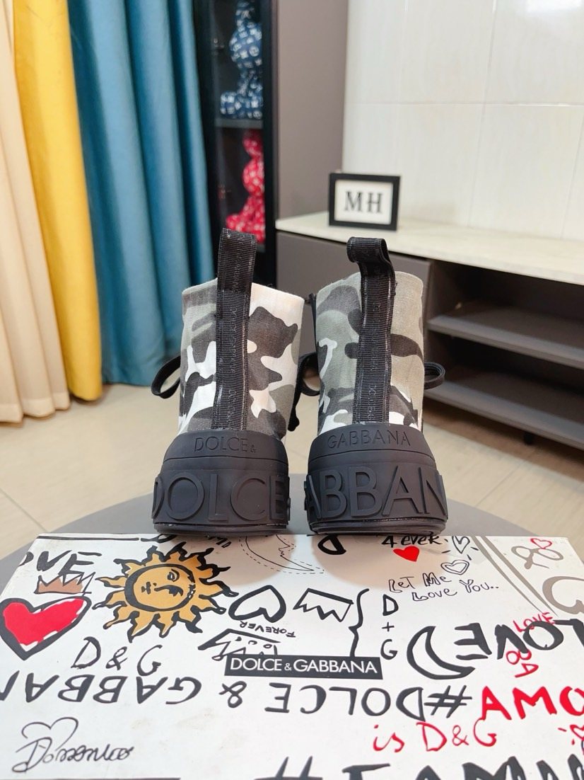 Dolce & Gabbana Camouflage High-Top Sneakers — back