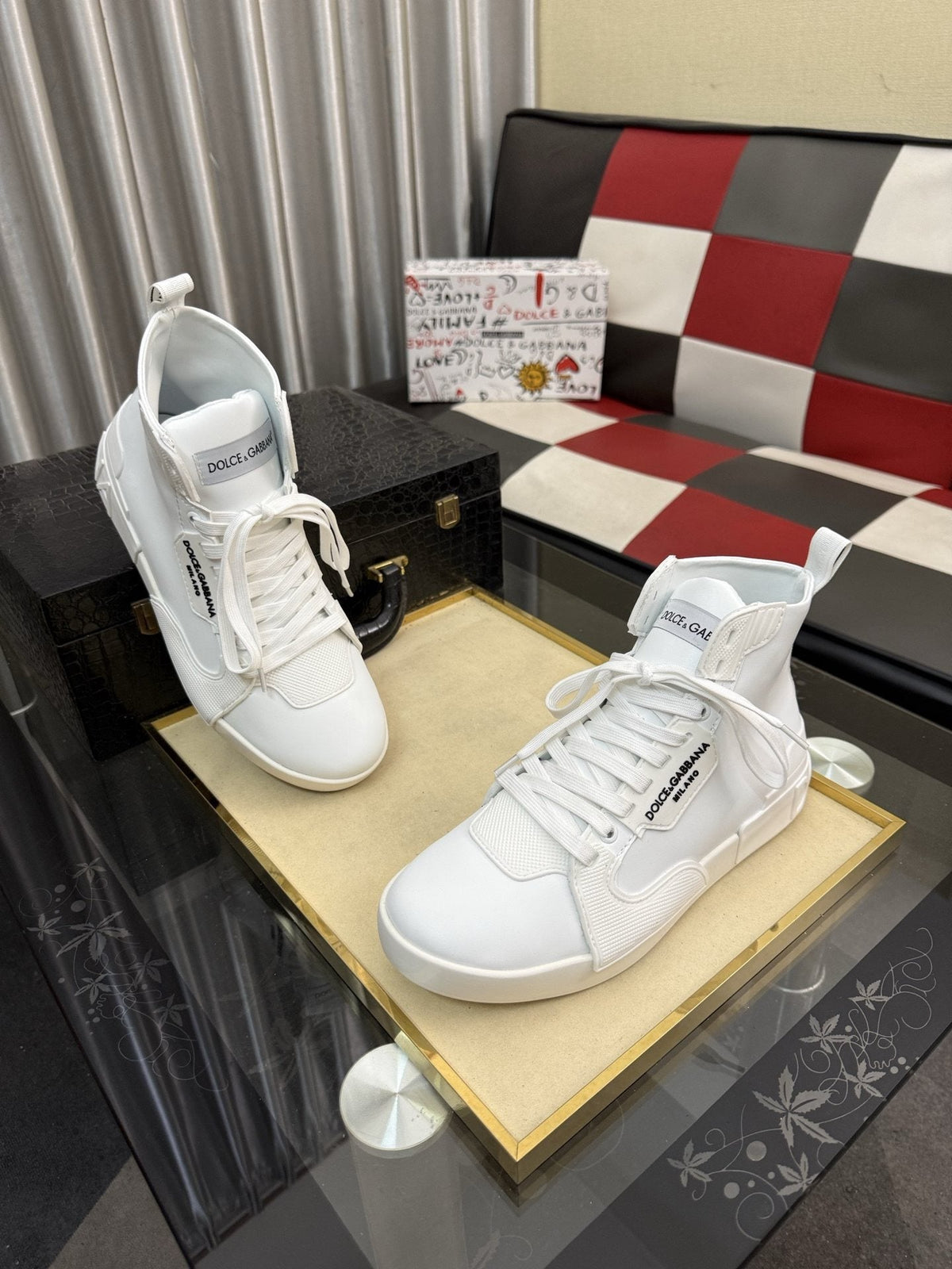 Dolce & Gabbana Paneled High-Top Sneakers — hero