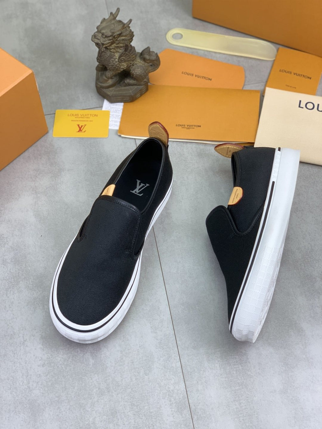 Louis Vuitton Elastic-Gore Slip-On Sneakers — front