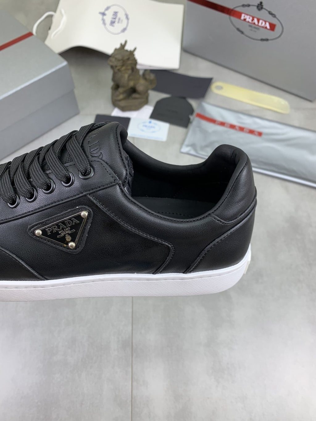 Prada Paneled Low-Top Sneakers — detail