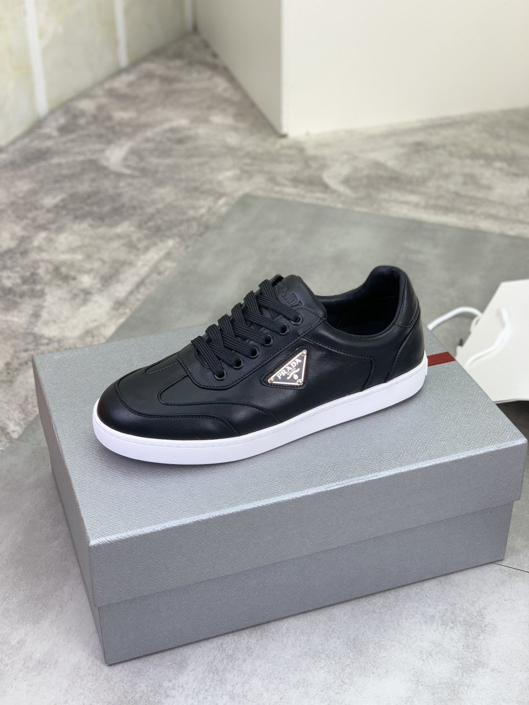 Prada Paneled Low-Top Sneakers — side