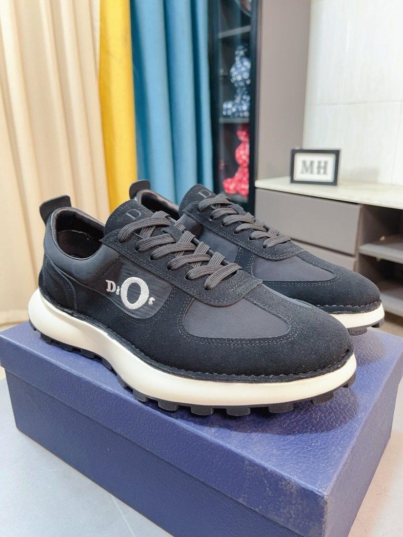 Dior Paneled Lug-Sole Sneakers — front
