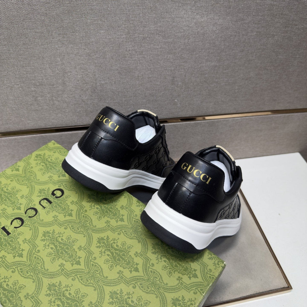 Gucci Men's Embossed Low-Top Sneakers — back