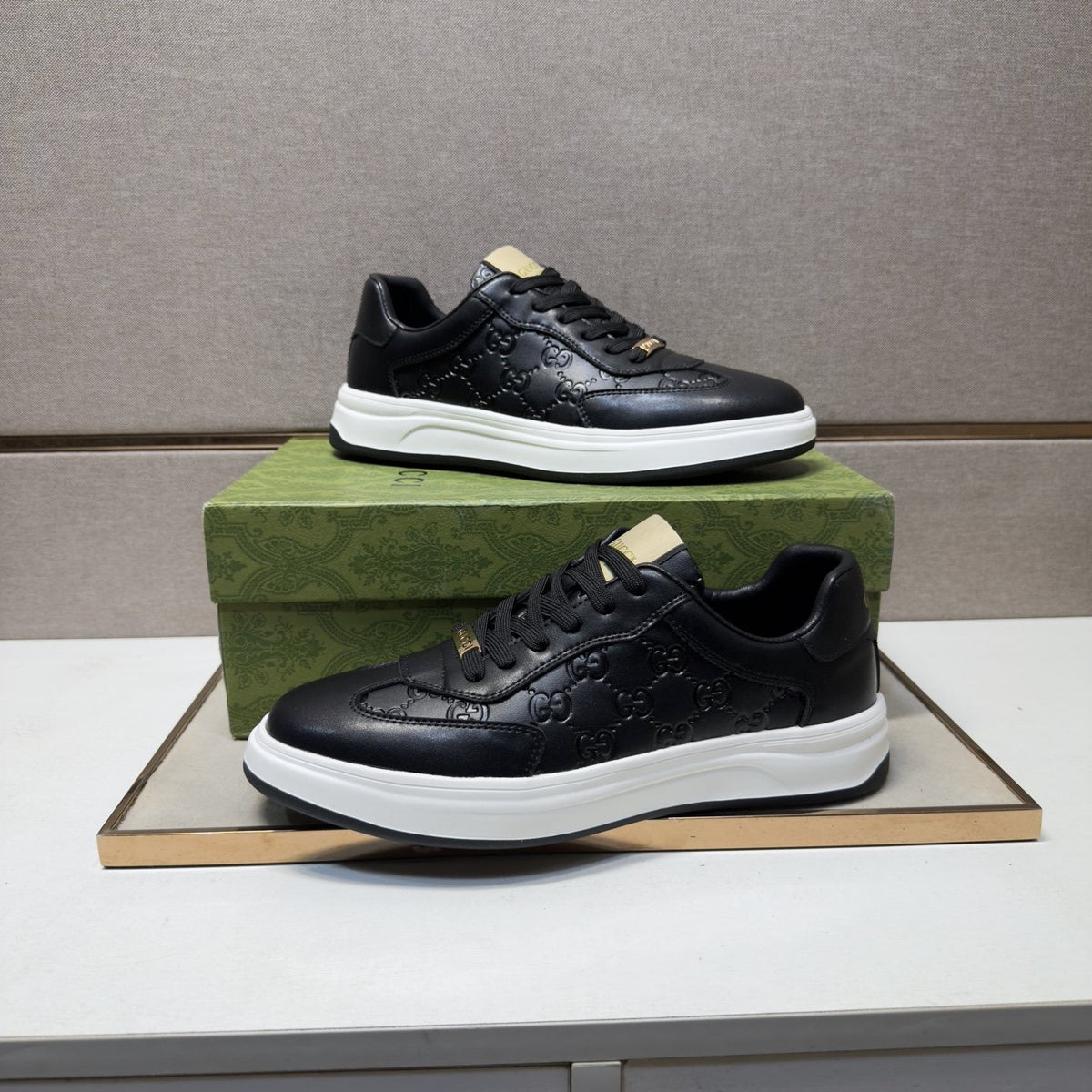 Gucci Men's Embossed Low-Top Sneakers — side