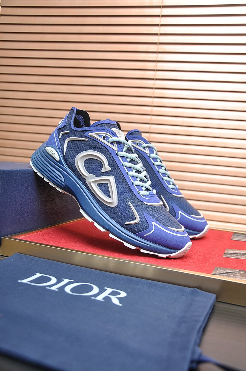 Dior Paneled Lace-Up Sneakers — front