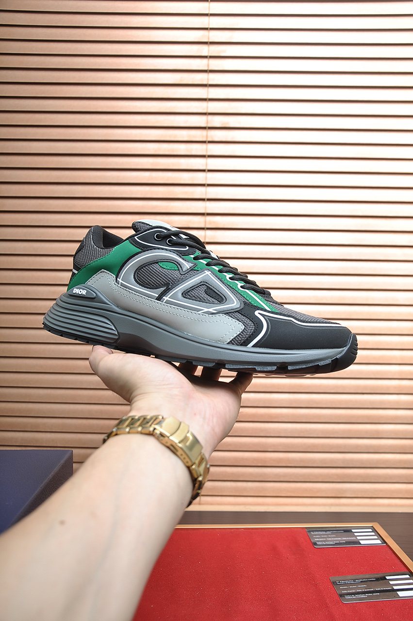 Dior Paneled Lace-Up Sneakers — model