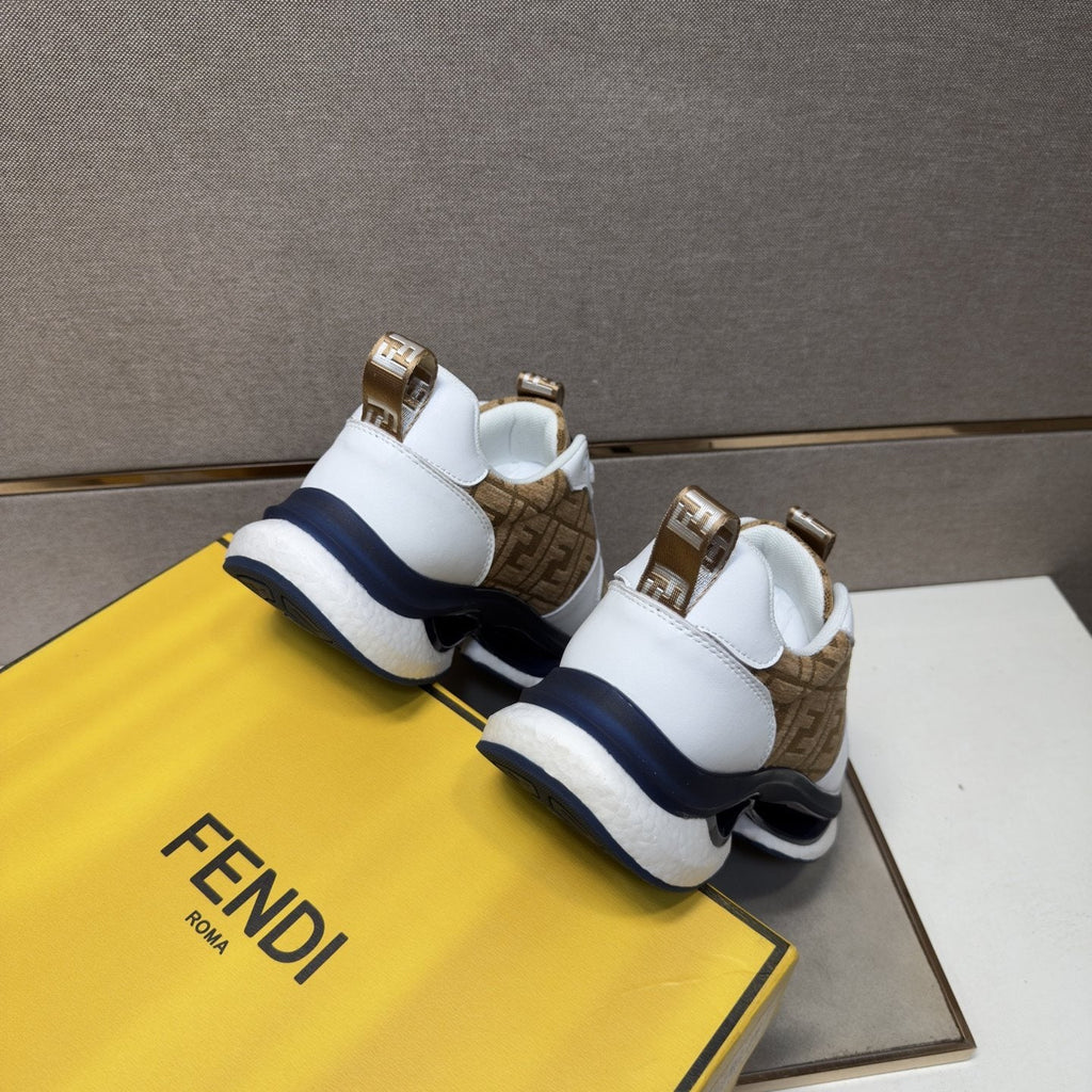 Fendi Men's Patterned Panel Sneakers — back