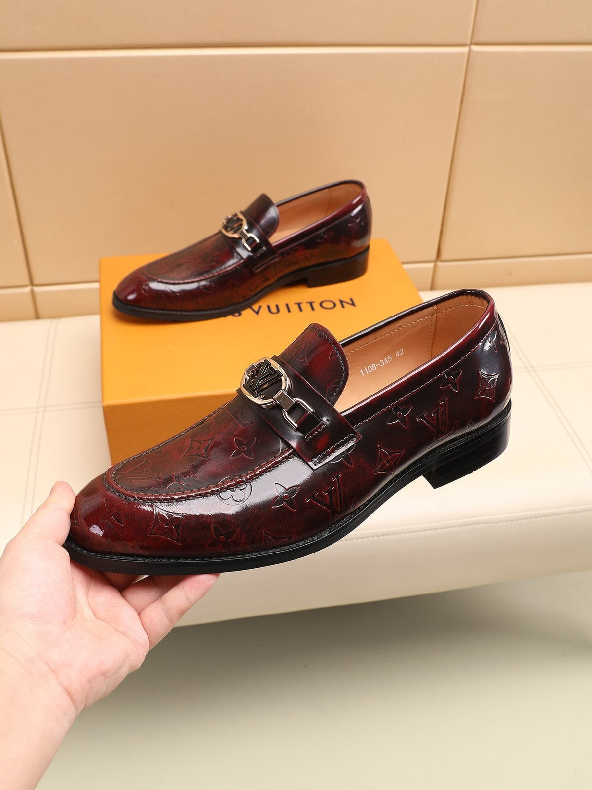 Louis Vuitton Embossed Bit Loafers — model