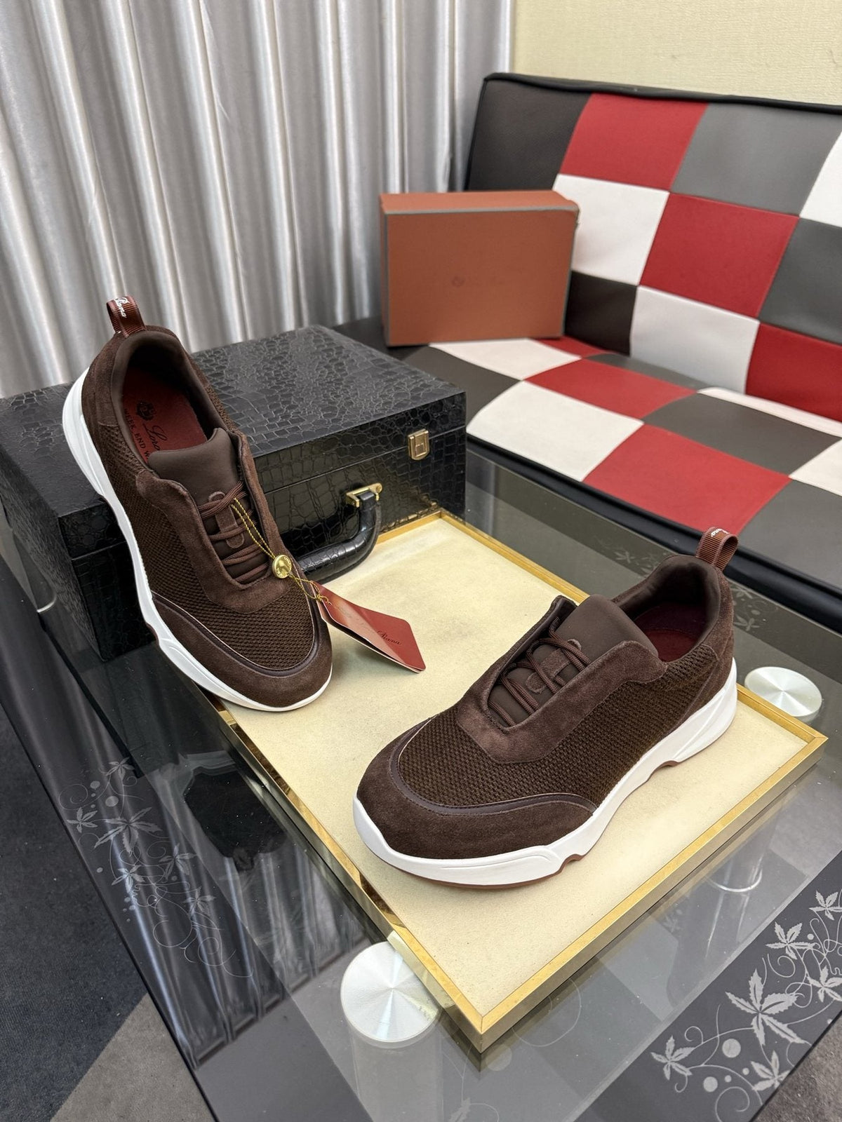 Loro Piana WeekendWalk Men's Lace-Up Sneakers — front
