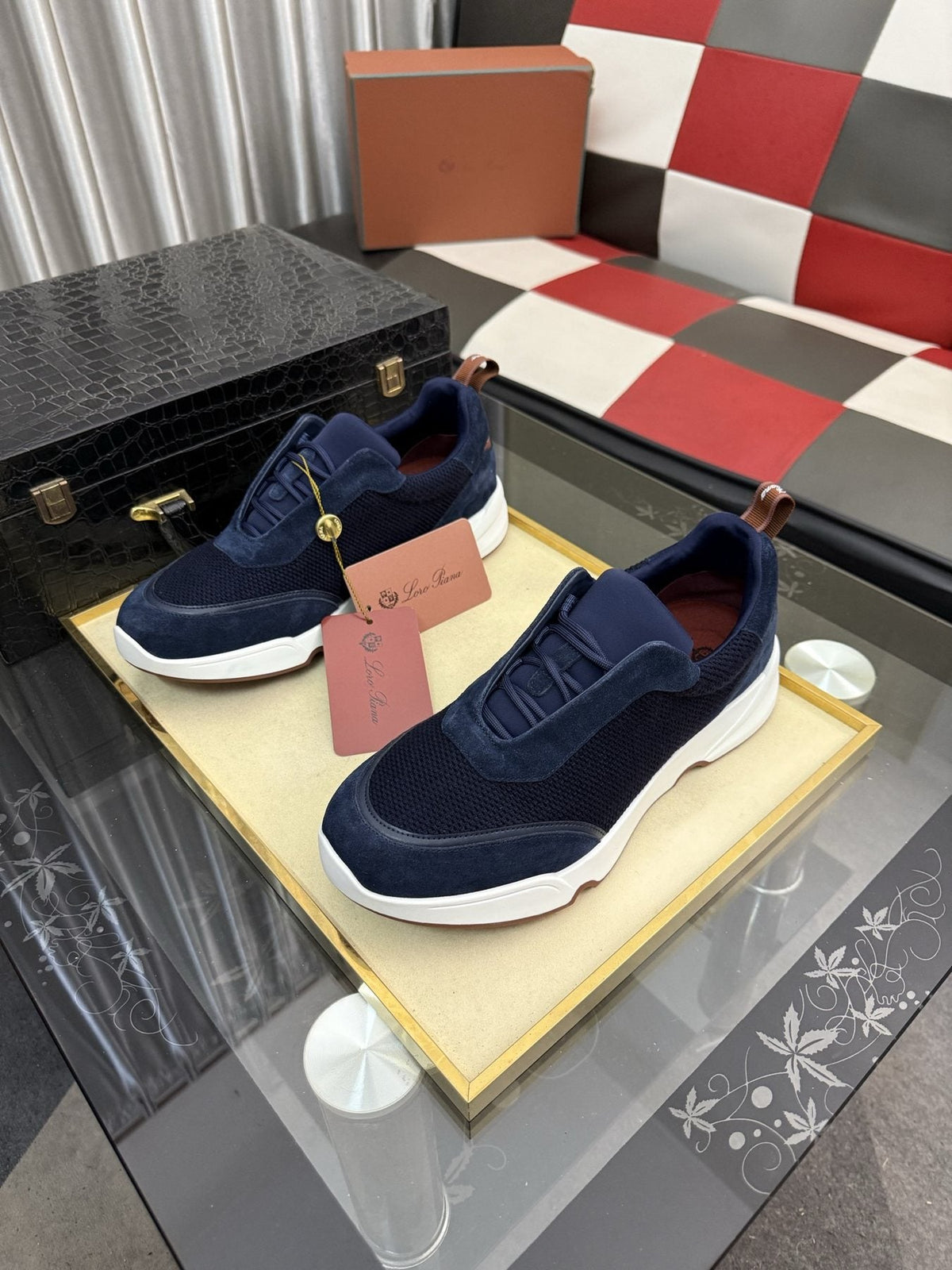 Loro Piana WeekendWalk Men's Lace-Up Sneakers — front