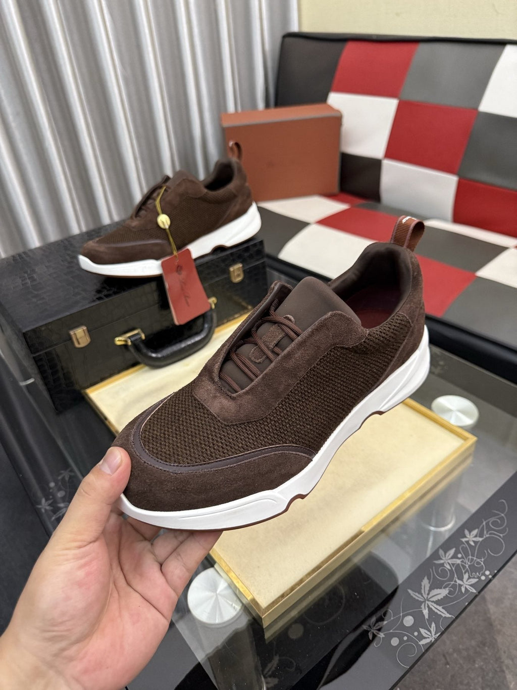 Loro Piana WeekendWalk Men's Lace-Up Sneakers — model