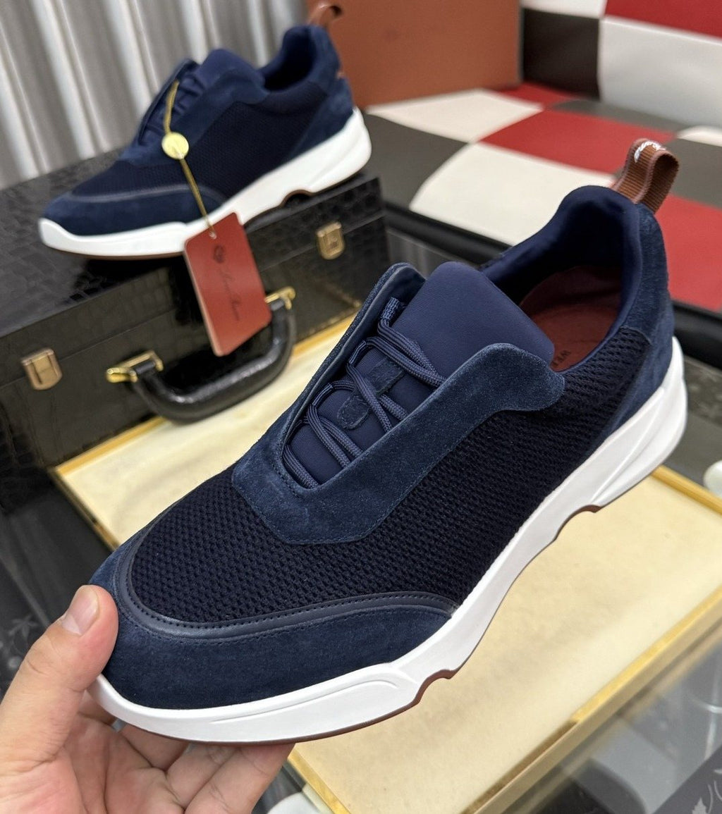 Loro Piana WeekendWalk Men's Lace-Up Sneakers — front