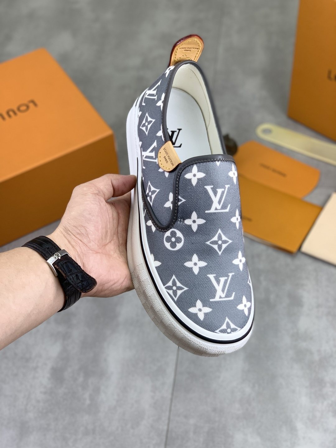 Louis Vuitton Monogram Slip-On Sneakers — model