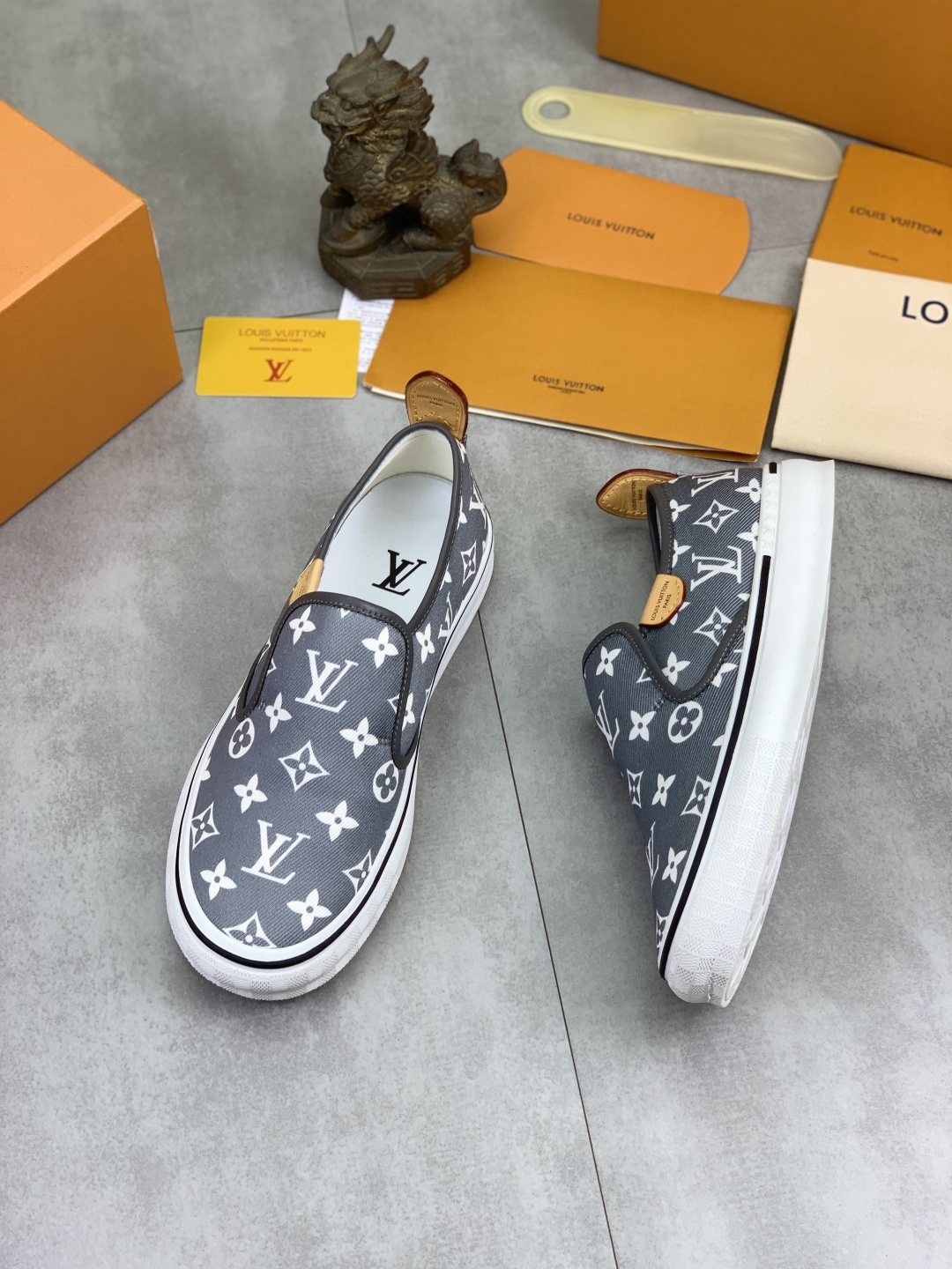 Louis Vuitton Monogram Slip-On Sneakers — front