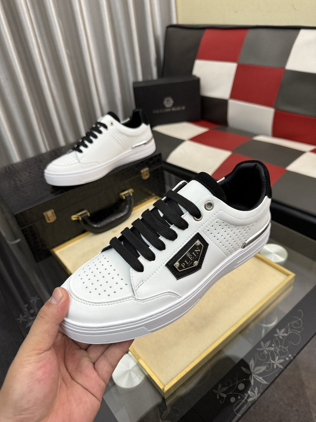 Philipp Plein Low-Top Sneakers with Side Badge — model