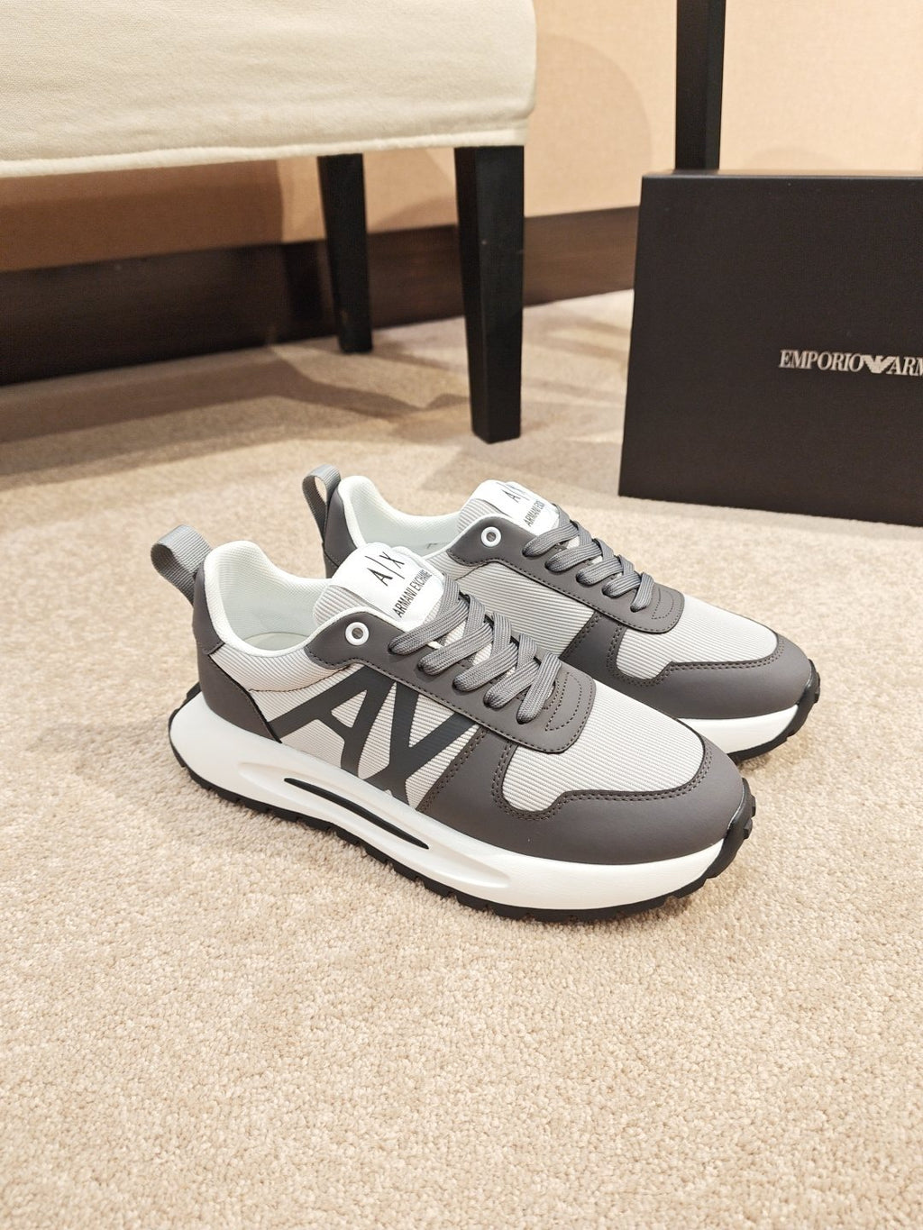 Armani A|X Graphic Lace-Up Sneakers — front